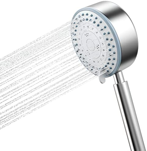Alcachofa de Ducha Alta Presión 5 Modos de Baño, Cabezal Ducha de Mano Multifunción Modo Ahorro de Agua, Acero Inoxidable sus304, Conexión Universal Estándar G1/2