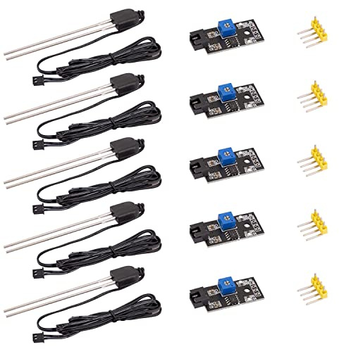 AZDelivery 5 x Soil Moisture Sensor, Humidity Detector and Plant Moisture Meter with Corrosion Resistant Probe for Automatic Watering System Compatible with Arduino and Raspbery Pi