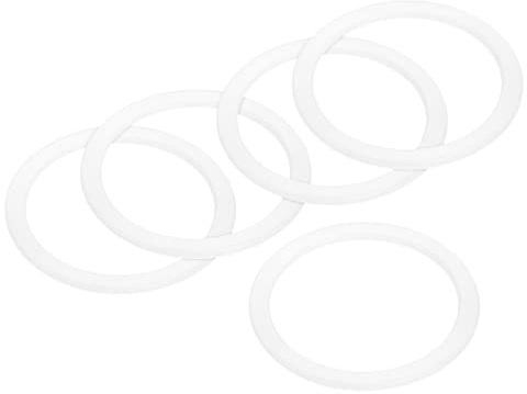 sourcing map Lot de 5 joints d'étanchéité en silicone pour cafetière à 9 tasses en aluminium Blanc 70 x 85 x 3,3 mm