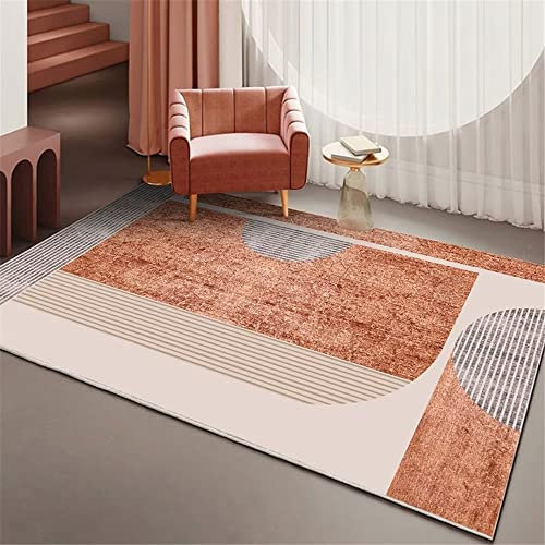 DJHWWD deko terasse krabbelmatte Baby Rechteckiger Teppich Orange Kurzflorteppich Schlafzimmerteppich Anti-Rutsch Anti-Fall auslegeware 200X300CM