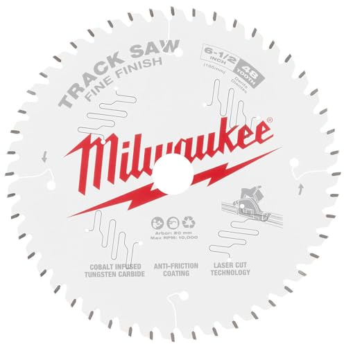 Milwaukee 48 Teeth Track Saw Blade with Fine Finish, 165mm Blade