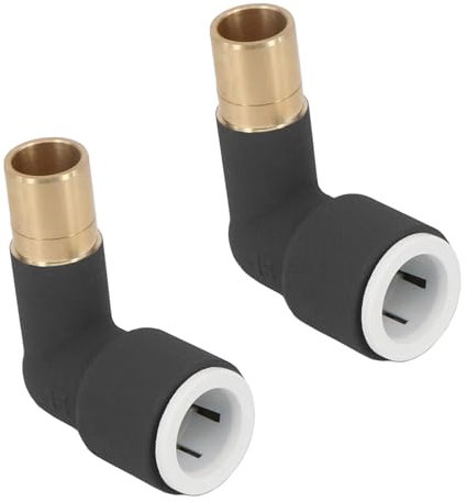 SPARES2GO Vanne de radiateur à emboîter Noir 15 mm x 15 mm, Raccord Tuyau