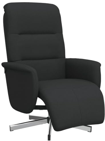 vidaXL Relaxsessel mit Fußteil Schwarz Stoff