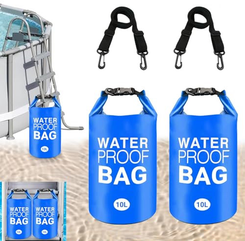 LILITUAN 2 Pcs Universal Pool Step Weights,10L 500D PVC Waterproof Swimming Pool Ladder Weights,Pool Weight Sand Bags Easy and Quick Fill Sand