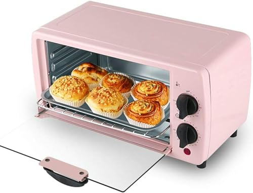 Mini - Four De 9 Litres, Cuisinière Électrique Domestique Peu Encombrante, Minuterie De 60 Minutes, Cuisson De Pain Multifonction, Poulet Grillé, Pizza, Four À Pâtisserie (couleur: Rose) (Rose)
