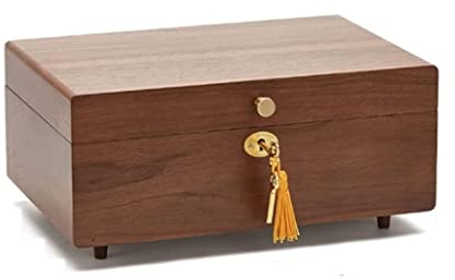 PIPONS Uhrenbox Aufbewahrungsbox Aus Massivem Holz Mit Schubladen, Aufbewahrungsboxen for Ohrringe, Halsketten Und Uhren Display-Organizer(Size:Jewelry Box with lock)