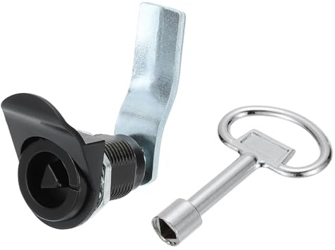 PATIKIL Triangle Cam Lock, Tubular Cabinet Drawer Lock 1-1/4 Cylinder Length Fits Up to 1-1/16 Thick Panel with Large Keys for Electric Cabinet Water and Gas Meter