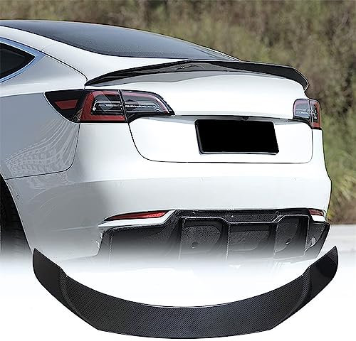 WJBBJW Für Tesla Model Y 2020 2021 2022 Heckspoiler, Auto Spoiler Carbon Spoiler, Kohlefaser Auto Spoiler,1PCS Dauerhaft Kofferraum Spoiler Wing Lip Schwarz