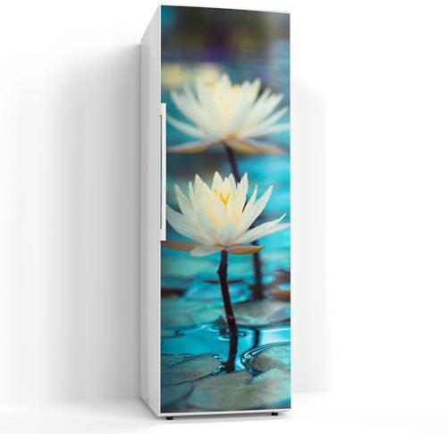 DEQORI Magnetfolie für Kühlschrank 60x180 cm | Motiv Seerosen Serenität | dekorative Magnetmatte Gefrierschrank Schutz | Magnet Deko-Folie selbstklebend, magnetisch & wasserabweisend