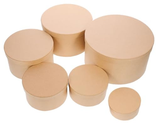 OKUMEYR 6stücke Runde Geschenkschachteln Kraftpapier Vielseitige Aufbewahrungsboxen Für -projekte Verpackung Für Und Anlässe Verschiedenen