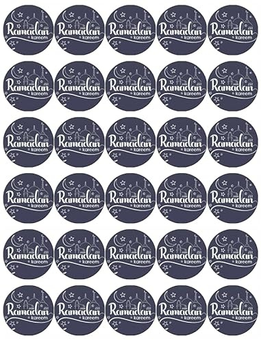 30 Ramadan Mubarak Eid PRE CUT Cupcake Toppers Premium Edible Wafer Paper Fairy Cake Toppers Birthday Celebration Cakes Decorations Party NO CUTTING REQUIRED!