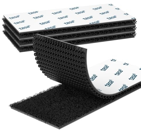 Emitever Picture Hanging Strips Heavy Duty, No Damage Picture Adhesive Strips, Hook and Loop Strong Mounting Tape Black (4 Pairs)