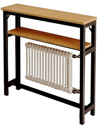 YANGLLYJ Étagère Cache-radiateur, Tablette de Radiateur, Console Étroite, Table Basse avec Pieds Réglables, Bois Épais Double Épaisseur pour Salon, Chambre, Couloir(Black,120x100x20cm/47x39x8in)