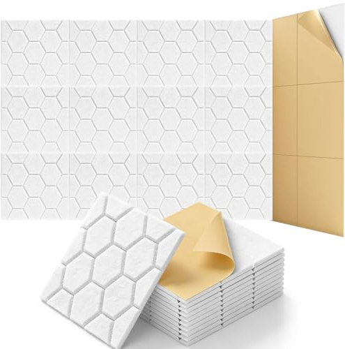 Selbstklebende Akustikpaneele 12 Stück, 30x30x0.9cm Schallabsorber Paneele Wand Selbstklebend für Schalldämmung Tür & Decke, Akustikpaneele, Wandkissen Selbstklebend für Studio, Büro, Gaming