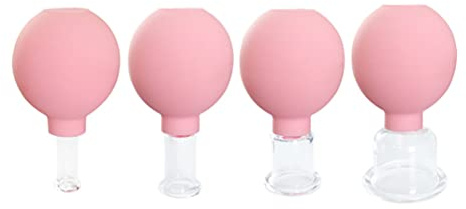 Taza anticelulítica para masaje, ventosas de masaje corporal, ventosas de goma para, kit de copa de para cuidado de belleza y salud, color rosa, 4 Uds...