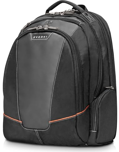 Everki Flight Business Laptop Rucksack 28,5 L für 16-Zoll Laptops – geräumiger Reise- & Arbeitsrucksack mit großen Fächern, extra großer Rucksack für Herren – Schwarz (EKP119)