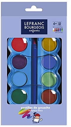 Lefranc Bourgeois, Goauche, mehrfarbig, 16 Wasserfarben für die Schule, inkl. 1 Pinsel