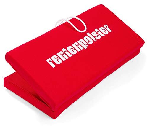 corpus delicti :: Rentenpolster – Sitzkissen klappbar und faltbar als Geschenk zum Ruhestand und zur Rente, als Abschiedsgeschenk für Kollegen, Geburtstagsgeschenk zum 65, 70, 75, 80 Geburtstag