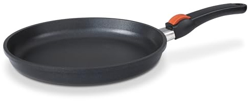 SKK 23214 Series 7 flache Bratpfanne – Energiesparende Aluguss-Pfanne mit abnehmbarem Griff, PFOA-frei, extrem langlebig, induktionsgeeignet, backofenfest – Ø 32 cm