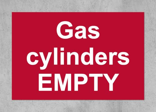 Gas cylinders empty 1mm pvc sign.