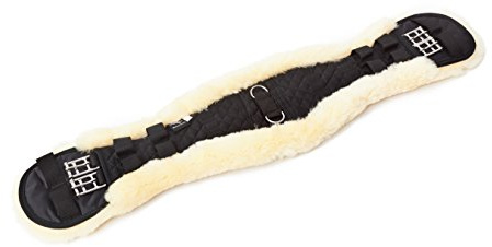 Engel Reitsport | Lammfell Sattelgurt Dressur Kurzgurt Konturgurt EGURT-60-SCH-MED schwarz/med. 24 60cm