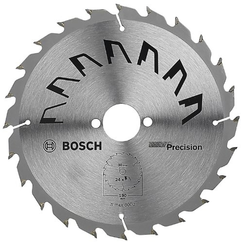 Bosch 1x Kreissägeblatt Precison (Sägeblatt für Holz, Ø 190 x 2.5/1.5 x 30 mm, 24 Zähne, ATB, Zubehör Kreissäge)