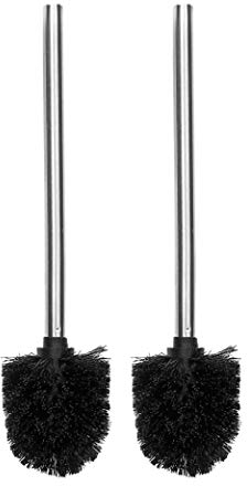 Ambrosya - Toilettenbürste aus Edelstahl - Bad Bürste Bürstenhalter Ersatzbürste Klobürste Klobürstenhalter WC-Garnitur (2, Edelstahl (Gebürstet))