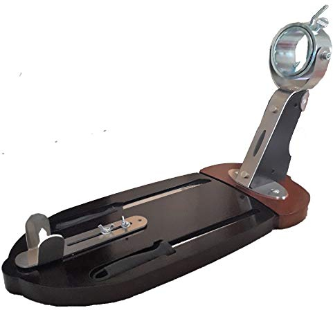 BlendNature Gourmet - Porta prosciutto professionale girevole a 360 gradi + prima qualità in legno certificato FSC + coltello da taglio e affilatore incorporati nella base per un facile accesso.