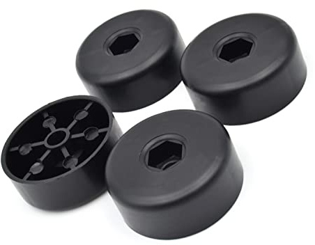 Design61 4er Set Kunststoff Möbelgleiter Möbelfuß Sofa Sessel mit Innensechskant Ø 50 x H 20 mm schwarz