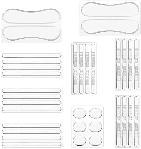 34 Pcs High Cushion Inserts, Sling Shoe Grip for Sandals & Backs, Women's Strap Cushion Inserts, Silicone Thin Heel Straps for High Heels & More