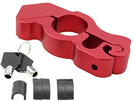 Motorrad Lenkerschloss, Universal Aluminiumlegierung Bremshebelschloss Lenker Motorrad Gassicherheitsschloss mit 2 Schlüsseln für Motorräder, Roller und Geländefahrzeuge