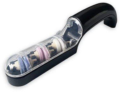 Affilacoltelli Professionale A Tripla Funzione | Affilatore Manuale per Coltelli da Cucina, Forbici e da Giardino | Sistema a 3 Fasi con Mole in Ceramica per Affilatura Rapida e Sicura
