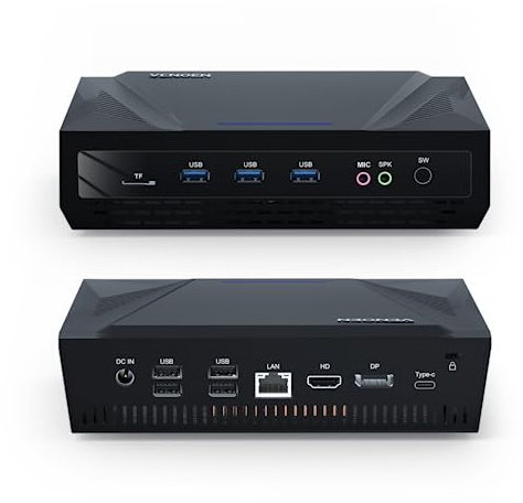 VENOEN Windows 11 Mini PC Core Core i9 9880H, Micro Ordinateur, 16 Go de RAM DDR4 256 Go SSD, HD-MI, DP, écran 3, Dual LAN, Type-C, BT, WiFi Double Bande, BT4.2, Petit Ordinateur de Bureau, PXE.