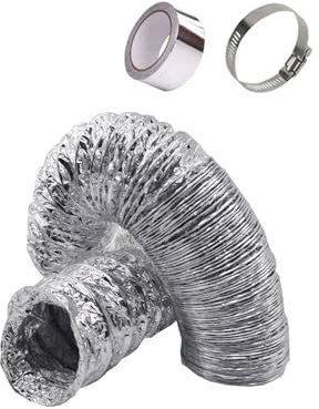 AITAF Lüftungskanal Lüftungsschlauch für Abluftventilator Alu Flexrohr mit Aluminium-Innenisolierung für Abluftventilator, Badezimmer, Hydroponik (Color : 1.5m, Size : 80mm)