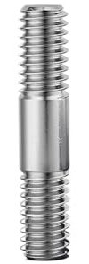 Metrische M3 M4 M5 M6 M8 M10 M12 M16 Doppelendgewindestange 304 Edelstahl Stehbolzen Stangenzahnstange Doppelkopf-Gewindestange (Size : 55mm, Color : M4 (5pcs))
