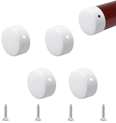 UFURMATE 4PCS 50mm Stainless Steel Round Handrail End Caps - White