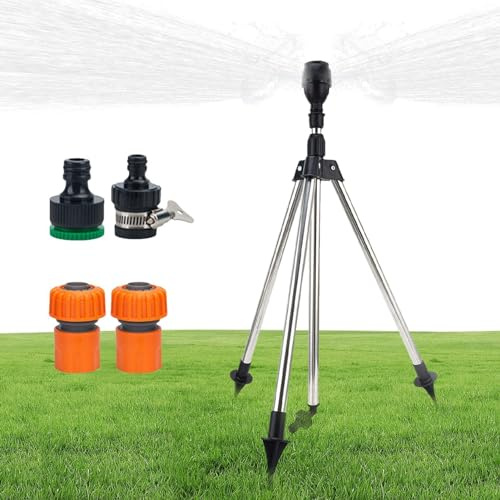 Sprin-kler Arroseur de jardin avec trois pods, arroseur d'arrosage rotatif à 360 degrés, ensemble d'arrosage automatique rotatif à 360 degrés, fournitures de jardin, outils de jardin pour cour,