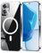 Funda Magnética para OPPO Reno 11 F 5G / OPPO Reno 11F 5G, Carcasa Protectora Antigolpes Transparente con PC + TPU Parachoques, Suave Clara Silicona Caso Delgada Anti-Choques Case