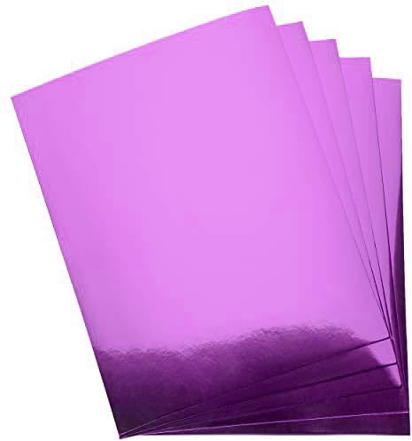 Sixstore 20 Blatt A4 Metallic-Karton, 250 g/m², Bastelbedarf für Kinder, ideal für Bastelaktivitäten und Dekorationsherstellung (lila)