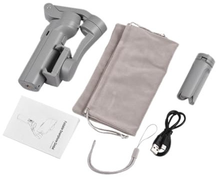 Junterone - Estabilizador portátil F5 de 3 ejes con seguimiento para videos cortos y vlog, portátil y plegable, color gris