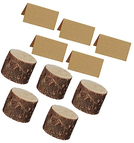 Lurrose 5sätze Holz Memohalter Tischnummernhalter Büroklammern Holzhalter Hochzeitsbedarf Memo Organizer Halter