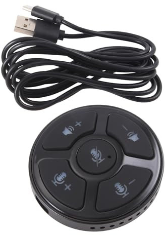 Hfourhnik Microfono per Conferenze USB da Tavolo, Altoparlante, 360°, Omnidirezionale, per Computer, PC, Microfono A Condensatore, Funzione di Silenziamento per Laptop