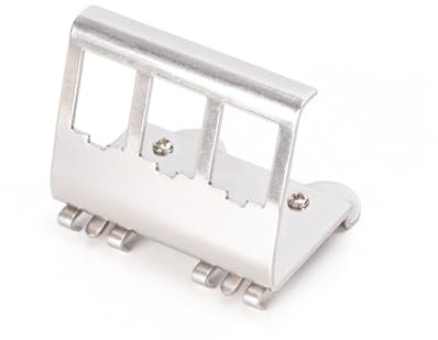 DIGITUS Adattatore per Guida DIN per Moduli Keystone - 3 Porte - Angolo di 45° - Acciaio Inox - Alloggiamento Aperto