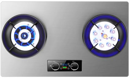 Cuisinière À Gaz 2 Brûleurs, Cuisinière Convertible GN/GPL, Table De Cuisson/plaque De Cuisson Intégrée En Fonte D'acier Inoxydable, Avec Protection Contre L'extinction, 4,8 KW/5,2 KW(LPG)