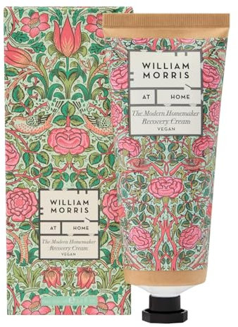 William Morris At Home Hand Recovery Cream 100ml, Scents of Wild Flowers and Citronella, Shea Butter, Beauty Gift for Her, Travel Size Hand Moisturiser, Cruelty and Vegan Friendly