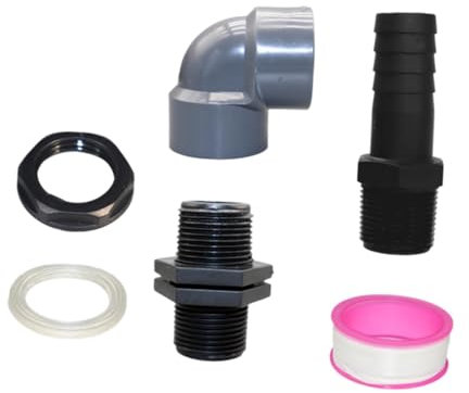 Fenteer Actualización del mamparo del Barril de Lluvia, Conector de Barbilla de Manguera de jardín, Adaptador de Conector de Tanque de Agua