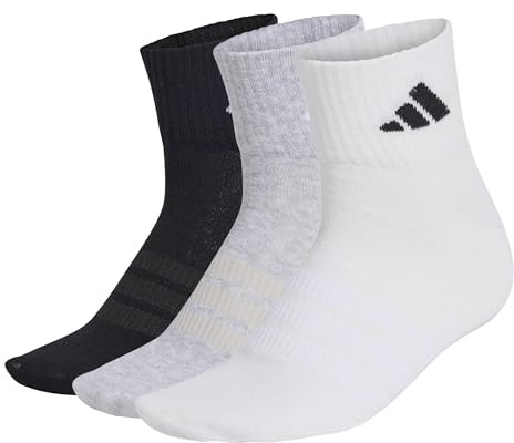 adidas Unisex adulto Thin&Light Sportswear Ankle Socks 3 Pair Pack, medium grey heather/white/black, 34-36