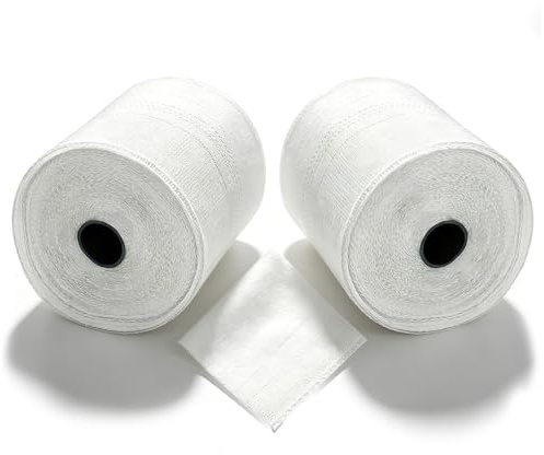 Junrvivy 2 rotoli di tessuto in fibra di vetro, nastro in fibra di vetro 10 cm * 30 m, tessuto di rinforzo per interni ed esterni, nastro in fibra di vetro (non appiccicoso)