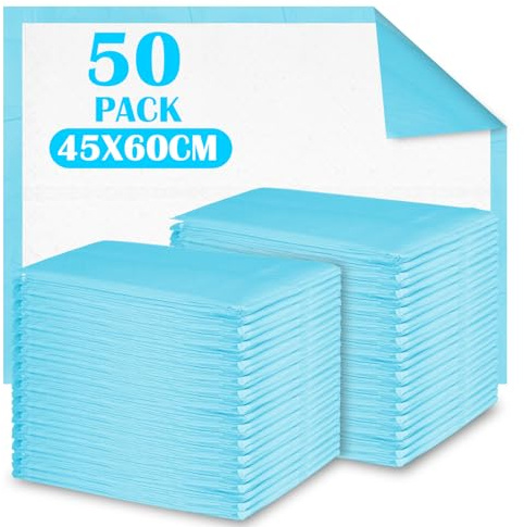 50 pezzi Traverse Neonato Fasciatoio Monouso, 45 x 60 cm Getta e Getta Multiuso Panni Assorbenti Monouso per Incontinenza, Pannolini Impermeabile Traversine Letto Anziani Bambino Neonato