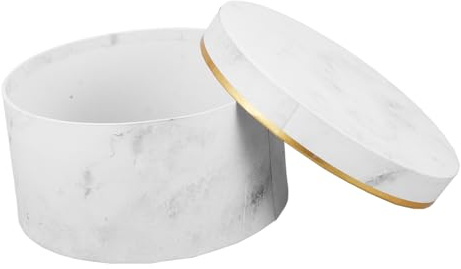 WEKAMOS Runde Geschenkbox aus Papier mit Marmorierung Kleine Blumenverpackung Blumenkarton für Blumenarrangements Geschenkverpackung für Geburtstage Hochzeiten und Besondere Anlässe